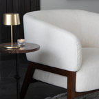 Fauteuil Accent en tissu haute performance Snow - Piétement en bois