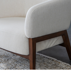 Fauteuil Accent en tissu haute performance Snow - Piétement en bois