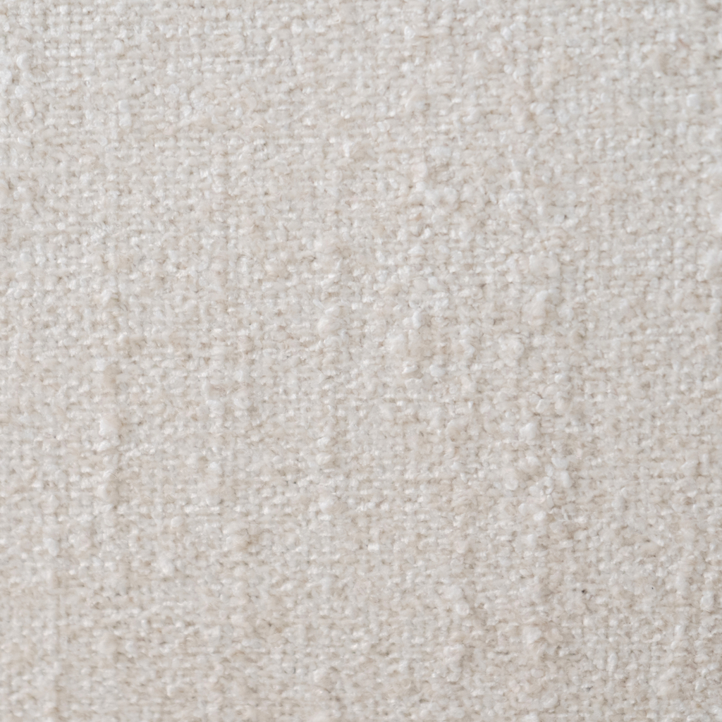 Banc de rangement capitonné en tissu ivoire - Bords arrondis, Rangement dissimulé