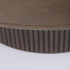 Table basse en bois de manguier massif brun expresso - Base cannelée, plateau relevable hydraulique