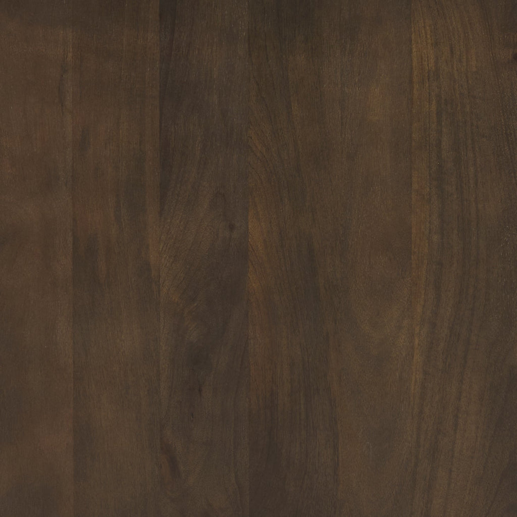 Table d'appoint en bois de manguier massif brun expresso - Base cannelée, couvercle amovible