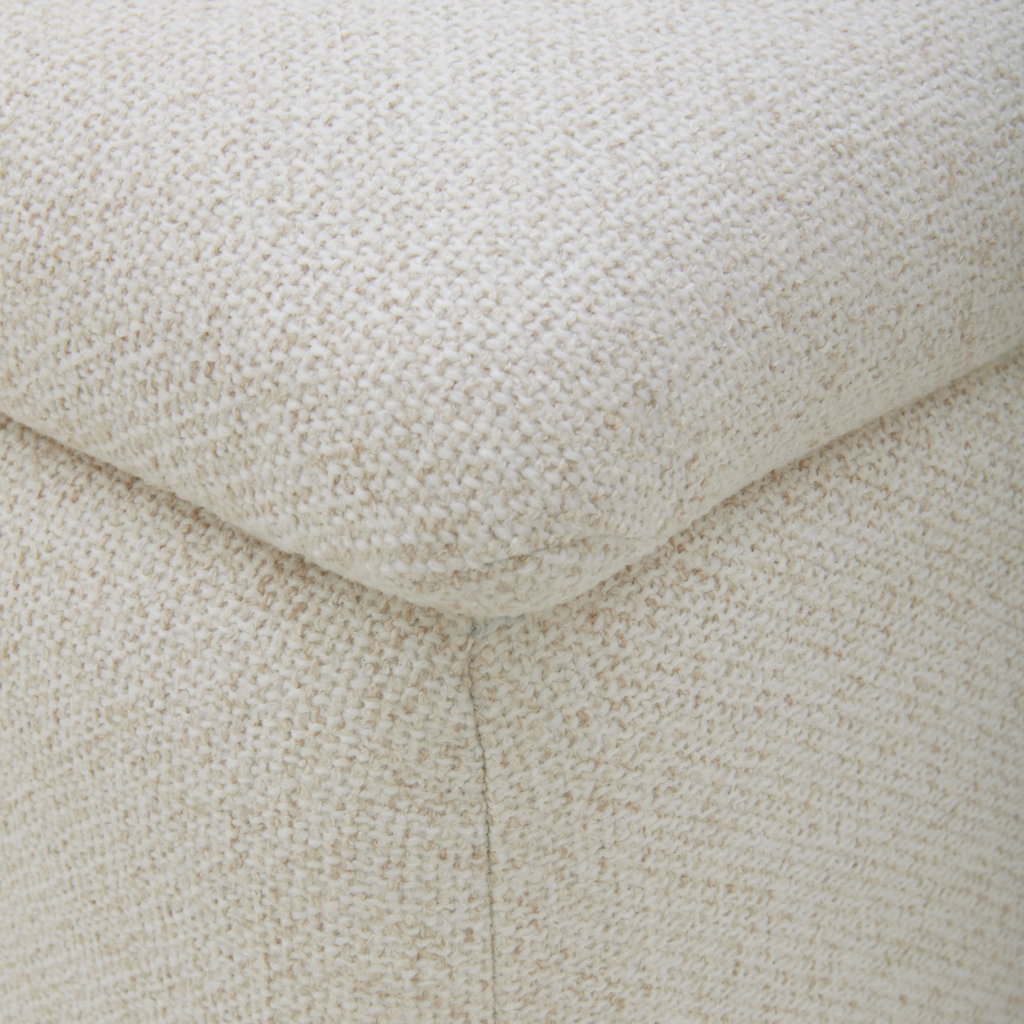 Banc de rangement capitonné en polyester tissé de lin – Couvercle hydraulique à fermeture en douceur
