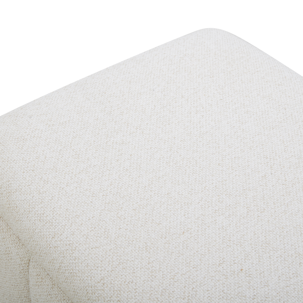 Banc de rangement capitonné en polyester tissé de lin – Couvercle hydraulique à fermeture en douceur