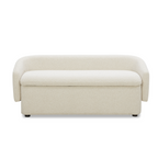 Banc de rangement capitonné en lin polyester – Couvercle amovible, rangement dissimulé