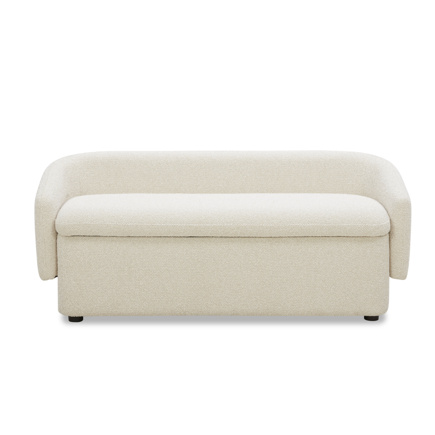 Banc de rangement capitonné en lin polyester – Couvercle amovible, rangement dissimulé