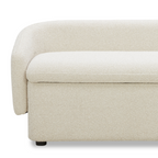 Banc de rangement capitonné en lin polyester – Couvercle amovible, rangement dissimulé