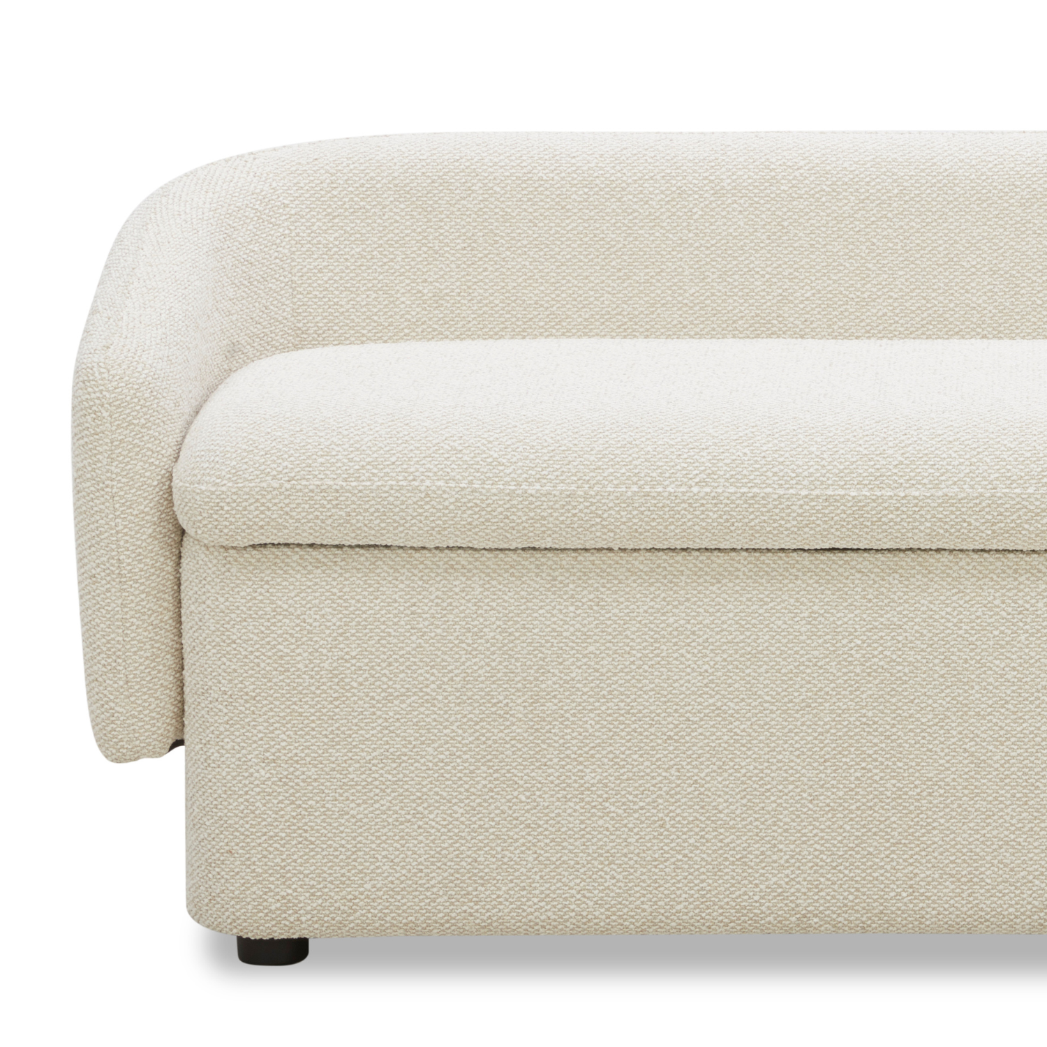 Banc de rangement capitonné en lin polyester – Couvercle amovible, rangement dissimulé