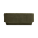 Banc de rangement capitonné en velours mat vert forêt – Couvercle amovible, cadre en bois
