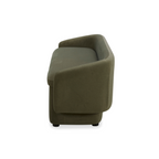 Banc de rangement capitonné en velours mat vert forêt – Couvercle amovible, cadre en bois