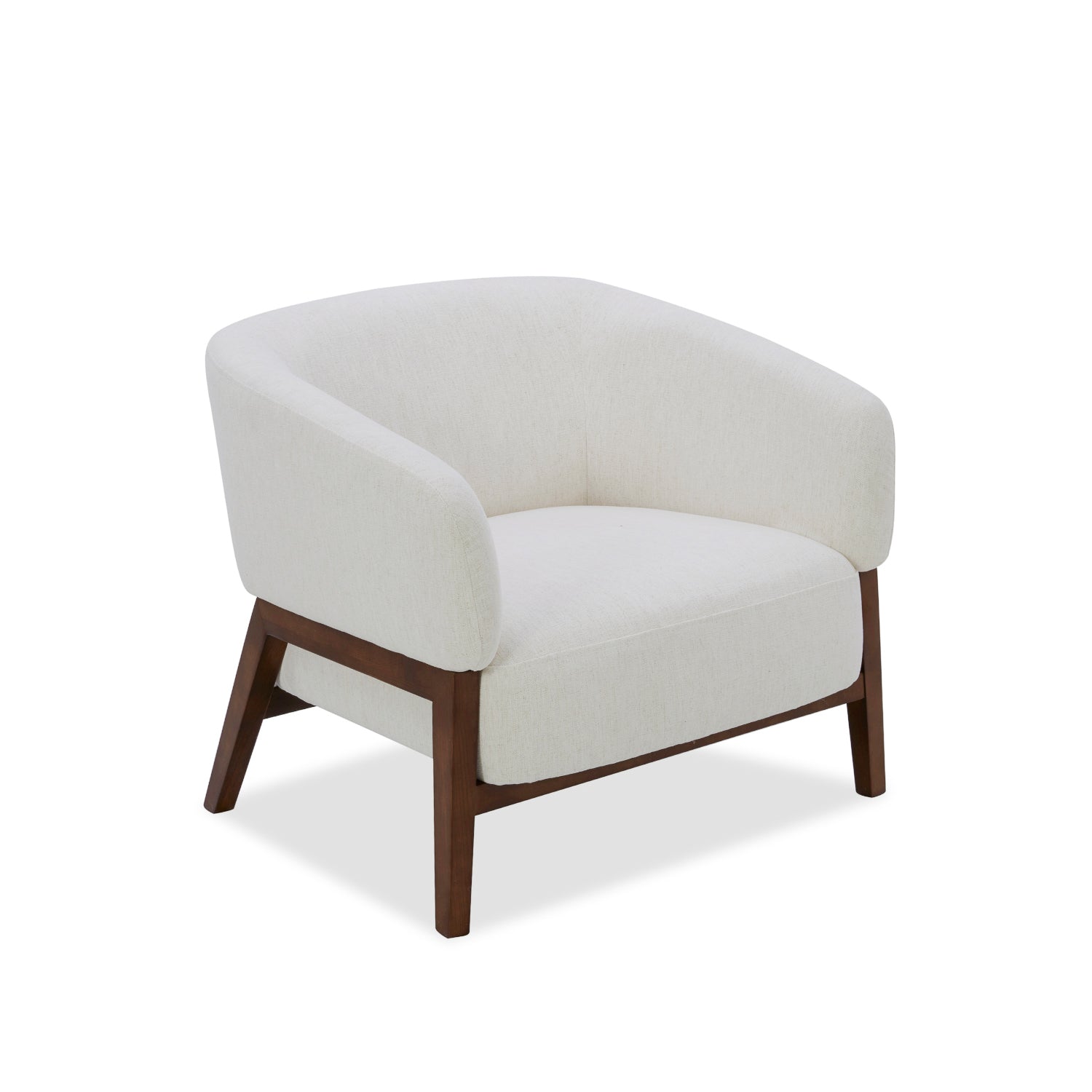 Fauteuil Accent en tissu haute performance Snow - Piétement en bois