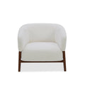 Fauteuil Accent en tissu haute performance Snow - Piétement en bois