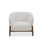 Fauteuil Accent en tissu haute performance Snow - Piétement en bois