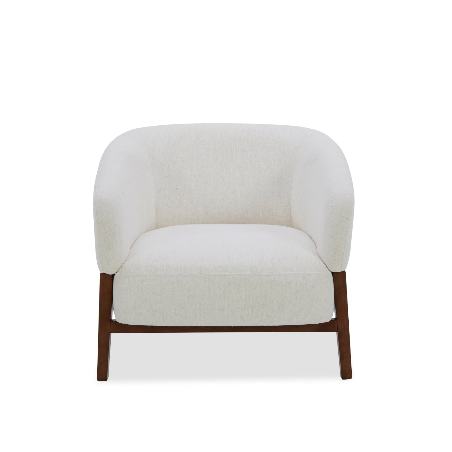 Fauteuil Accent en tissu haute performance Snow - Piétement en bois