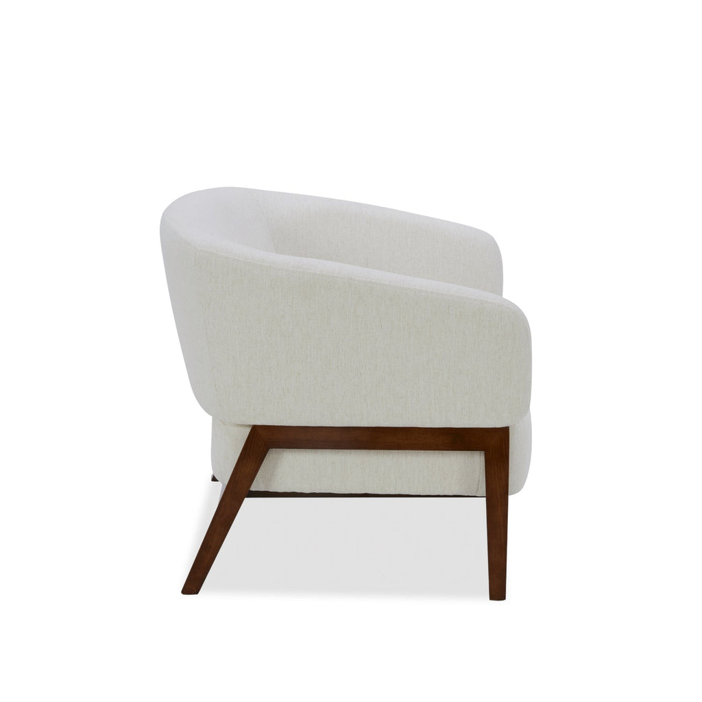 Fauteuil Accent en tissu haute performance Snow - Piétement en bois