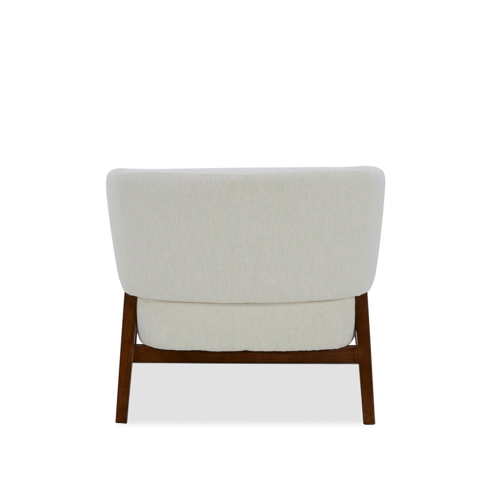 Fauteuil Accent en tissu haute performance Snow - Piétement en bois