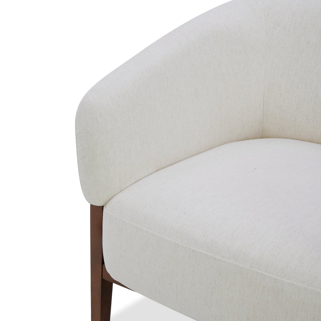 Fauteuil Accent en tissu haute performance Snow - Piétement en bois