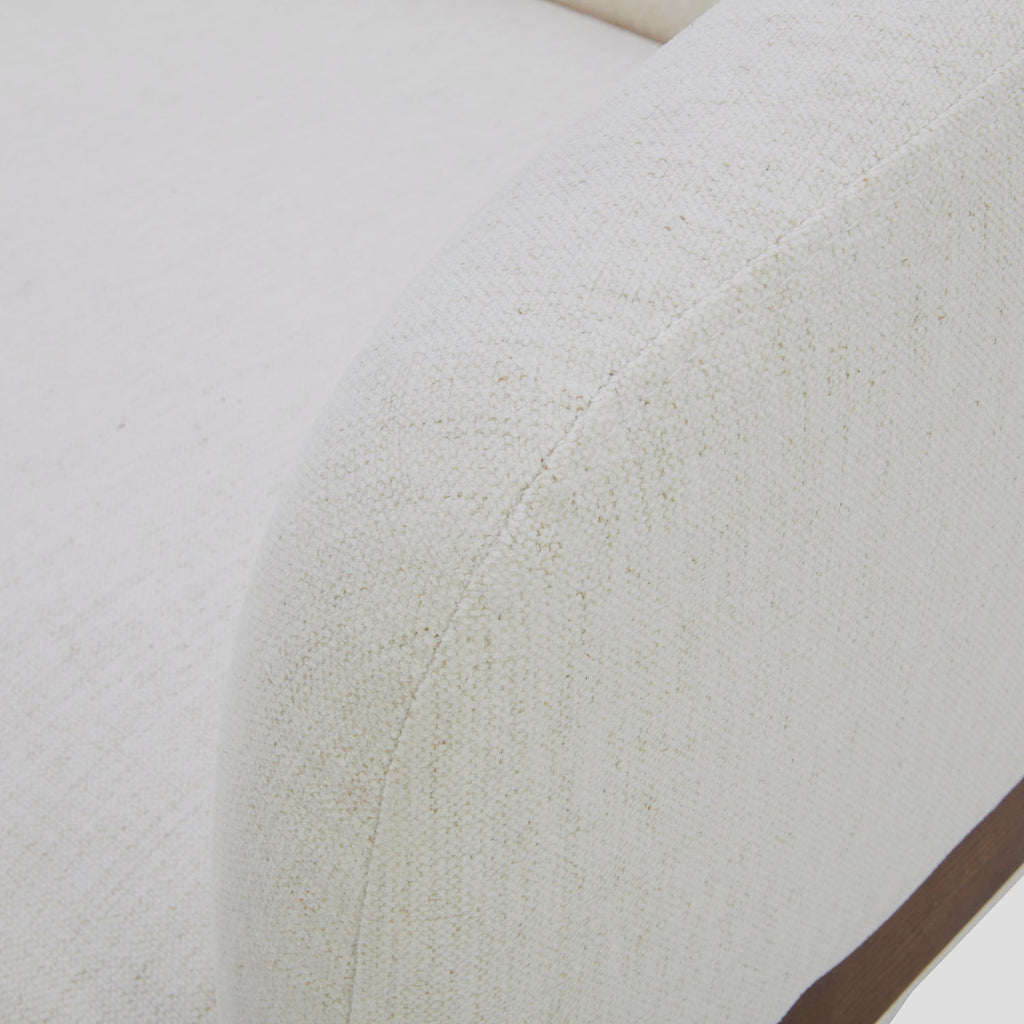 Fauteuil Accent en tissu haute performance Snow - Piétement en bois