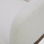Fauteuil Accent en tissu haute performance Snow - Piétement en bois