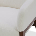 Fauteuil Accent en tissu haute performance Snow - Piétement en bois