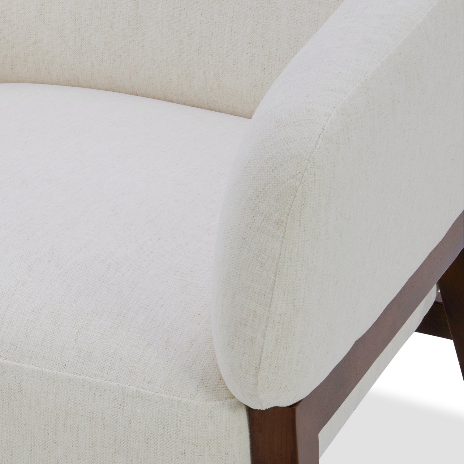 Fauteuil Accent en tissu haute performance Snow - Piétement en bois