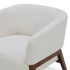 Fauteuil Accent en tissu haute performance Snow - Piétement en bois