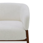 Fauteuil Accent en tissu haute performance Snow - Piétement en bois