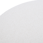 Pouf rond en lin tissé ivoire - Base en bois naturel, multifonctionnel