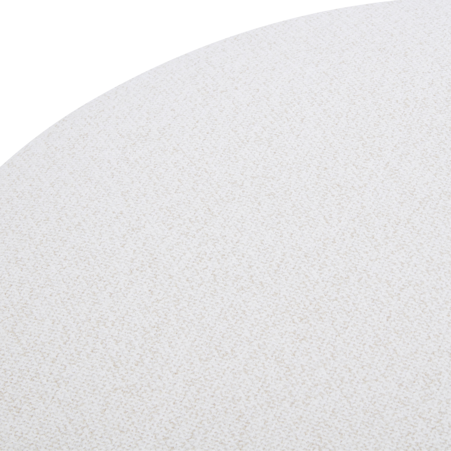 Pouf rond en lin tissé ivoire - Base en bois naturel, multifonctionnel