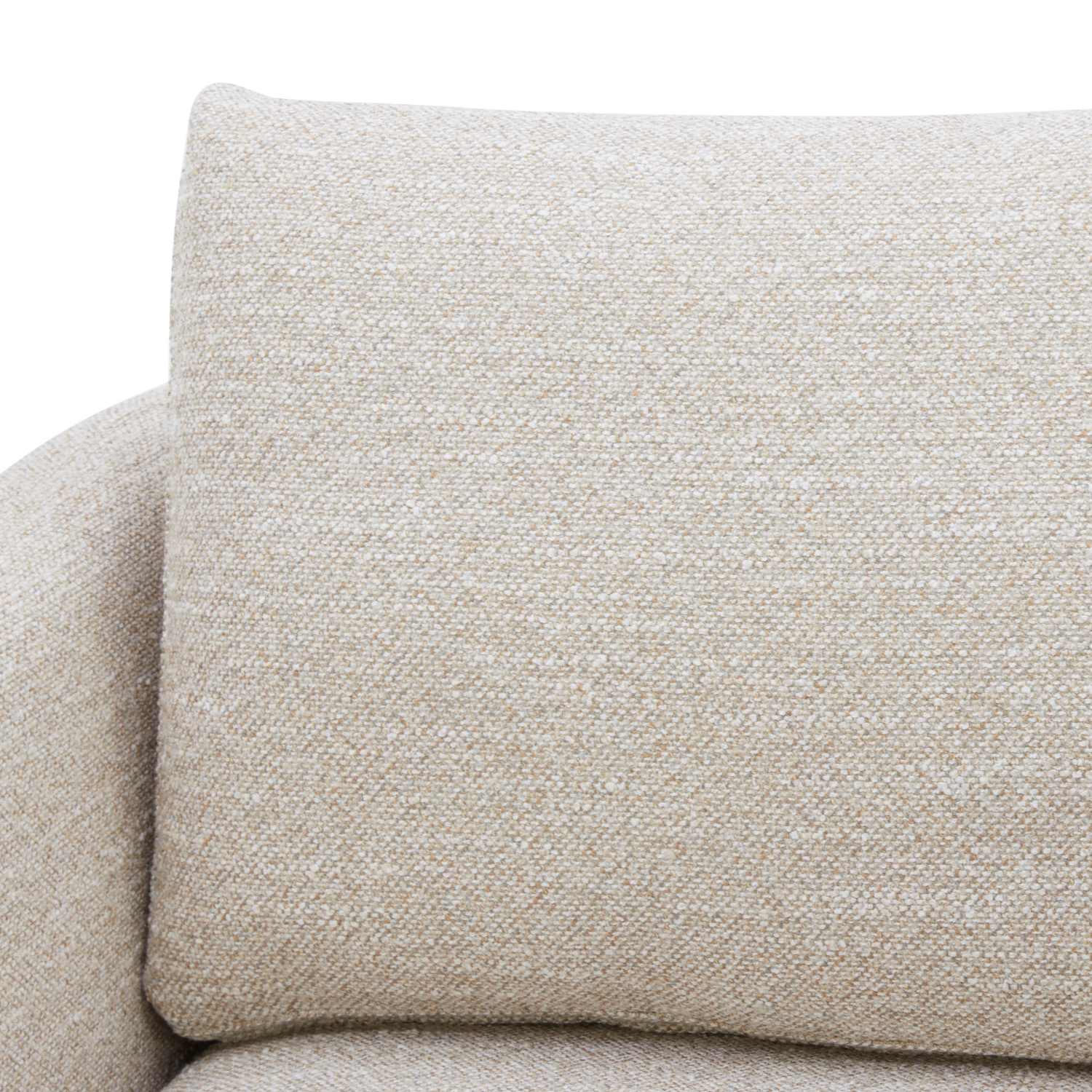 Fauteuil pivotant compact en tissu sable - Cadre en bois, mousse haute densité