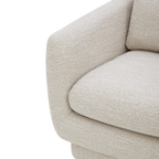 Fauteuil pivotant compact en tissu sable - Cadre en bois, mousse haute densité