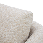 Fauteuil pivotant compact en tissu sable - Cadre en bois, mousse haute densité