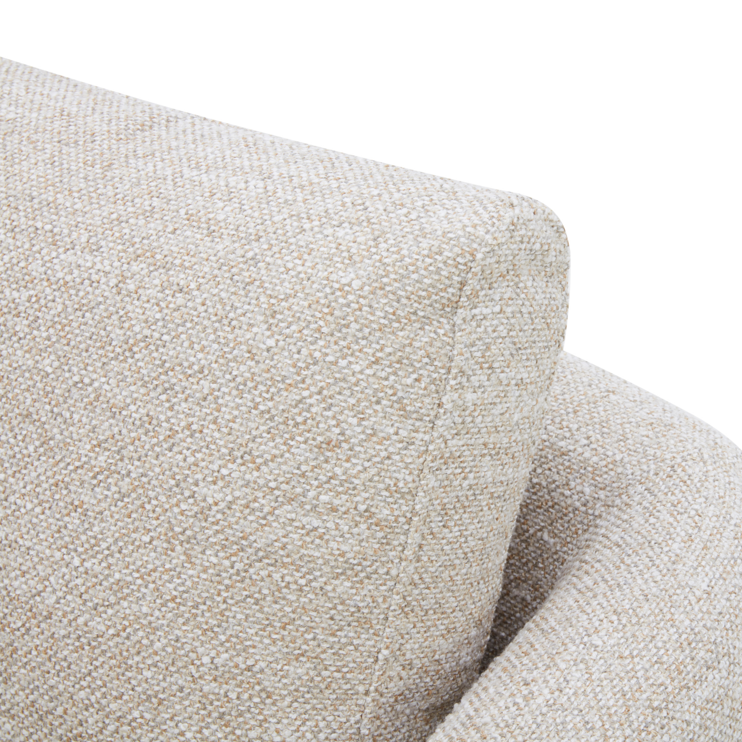 Fauteuil pivotant compact en tissu sable - Cadre en bois, mousse haute densité
