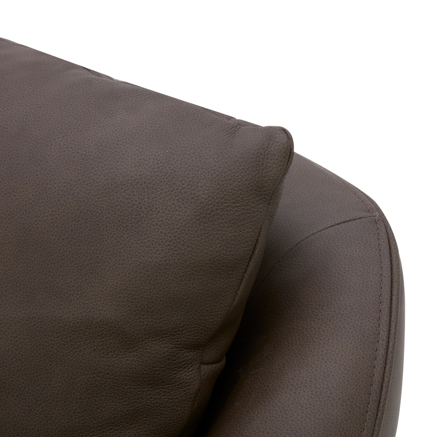 Fauteuil pivotant en cuir chocolat - Silhouette structurée, cadre en bois