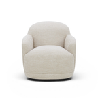 Fauteuil pivotant en polyester couleur sable - Structure en bois, Mousse haute densité