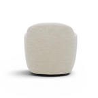 Fauteuil pivotant en polyester couleur sable - Structure en bois, Mousse haute densité
