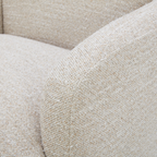 Fauteuil pivotant en polyester couleur sable - Structure en bois, Mousse haute densité