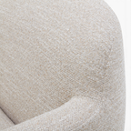 Fauteuil pivotant en polyester couleur sable - Structure en bois, Mousse haute densité