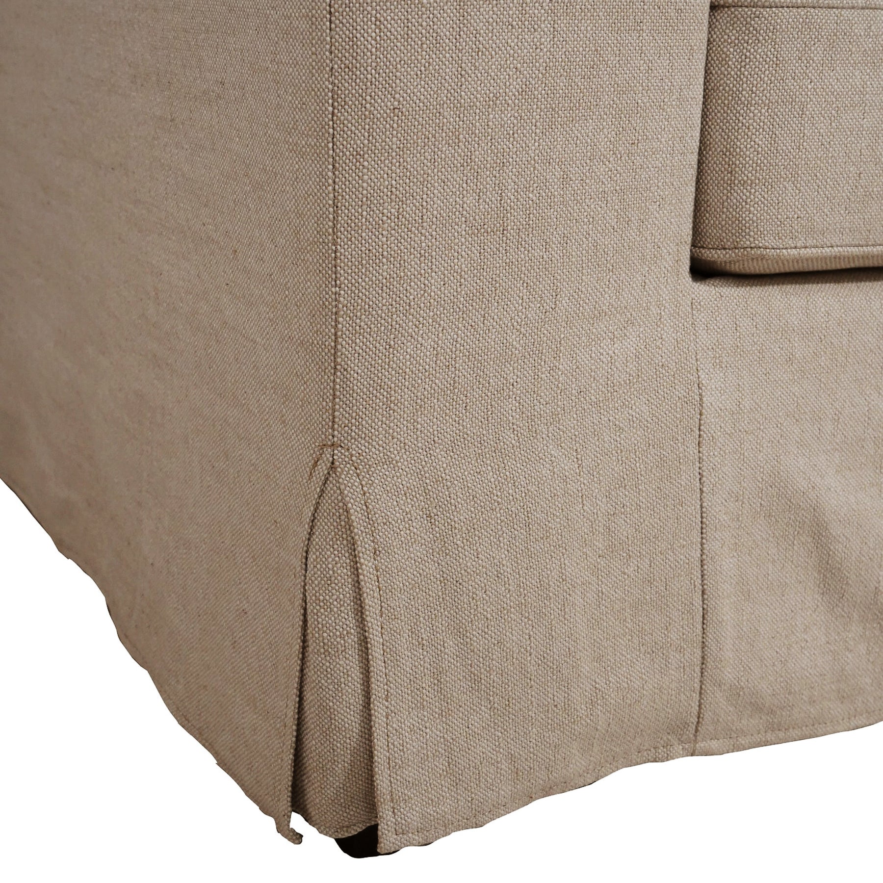 Fauteuil déhoussable en mélange lin marron – Accoudoirs droits, Housse amovible