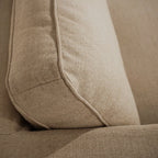 Fauteuil déhoussable en mélange lin marron – Accoudoirs droits, Housse amovible