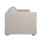 Fauteuil déhoussable en mélange de lin naturel – Accoudoirs droits, housse amovible