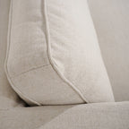 Fauteuil déhoussable en mélange de lin naturel – Accoudoirs droits, housse amovible