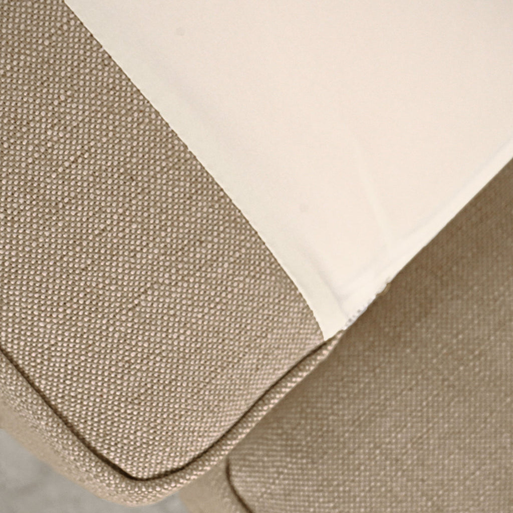 Fauteuil déhoussable en mélange lin marron – Accoudoirs droits, Housse amovible