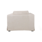 Fauteuil déhoussable en mélange de lin naturel – Accoudoirs droits, housse amovible