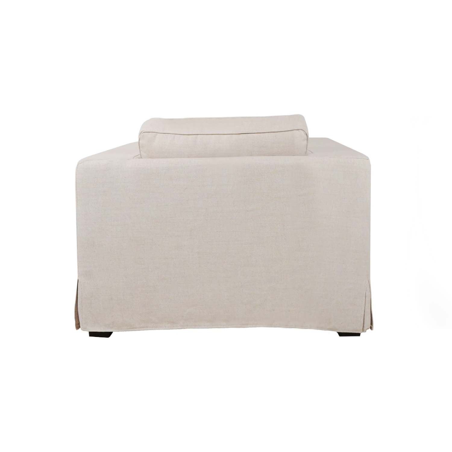Fauteuil déhoussable en mélange de lin naturel – Accoudoirs droits, housse amovible