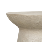 Table d'appoint ronde en béton - Finition pierre pâle, Renforcée en fibre de verre, Intérieur