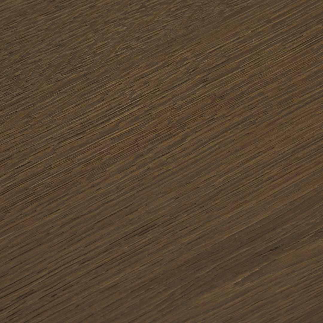 Table basse sculpturale en teck - Plateau ovale, piètement asymétrique, grain naturel