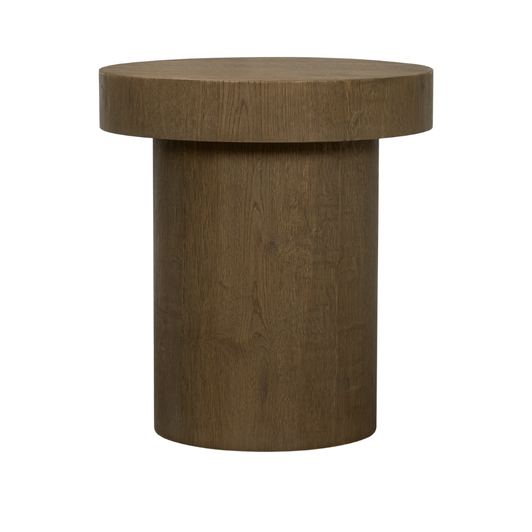 Table basse sculpturale en teck - Plateau ovale, piètement asymétrique, grain naturel