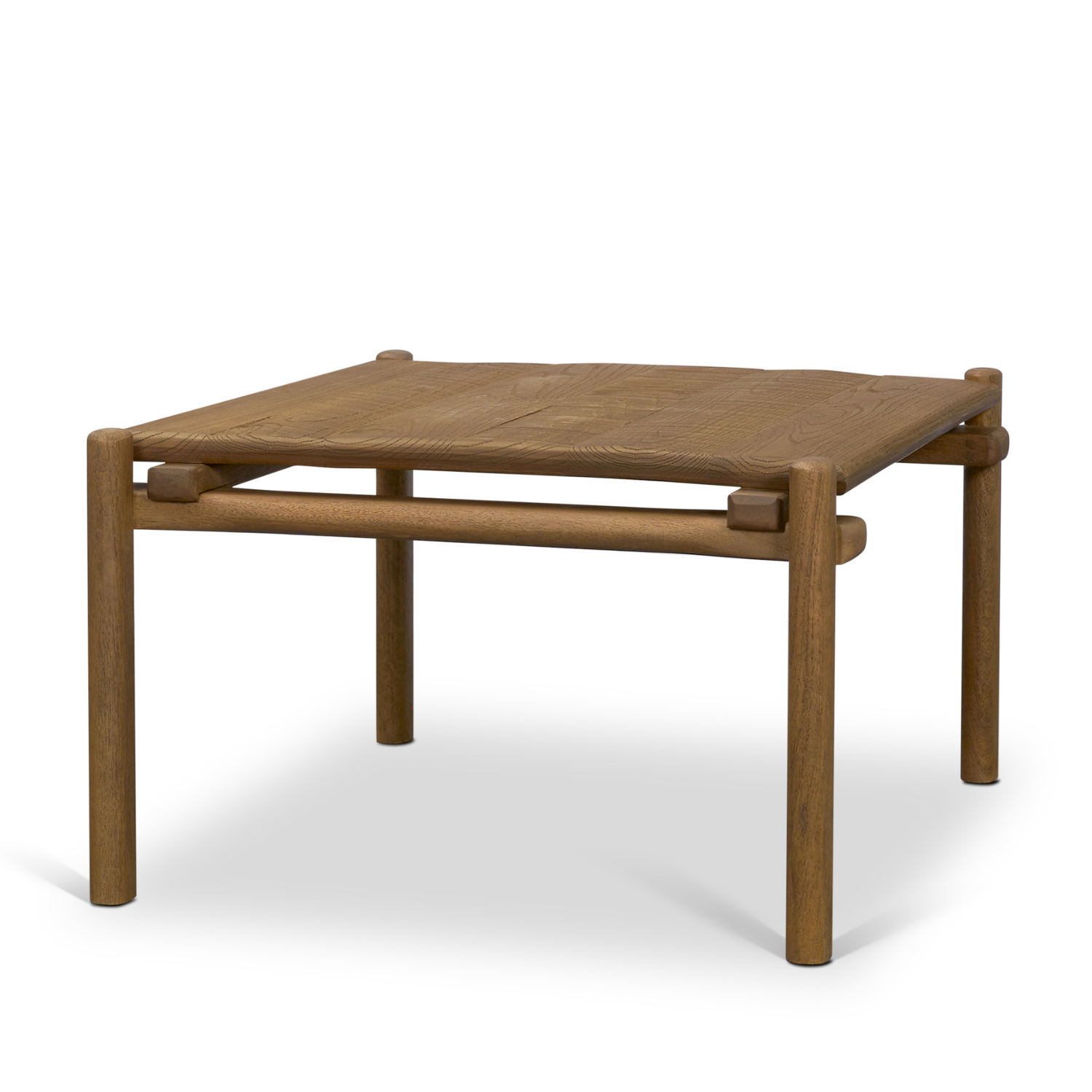 Table Basse Carrée Chêne Fini Naturel - Grain Apparent, Design Minimaliste