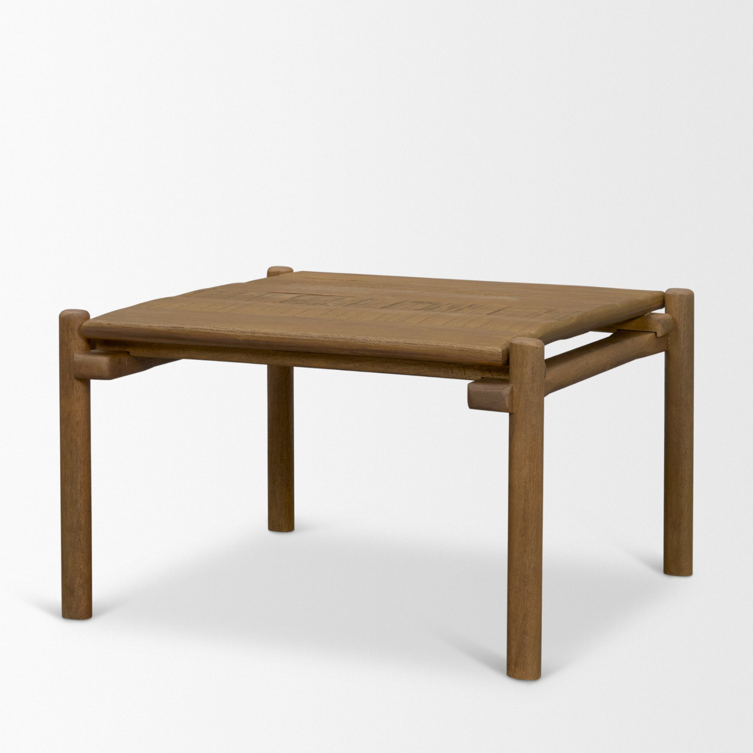 Table Basse Carrée Chêne Fini Naturel - Grain Apparent, Design Minimaliste