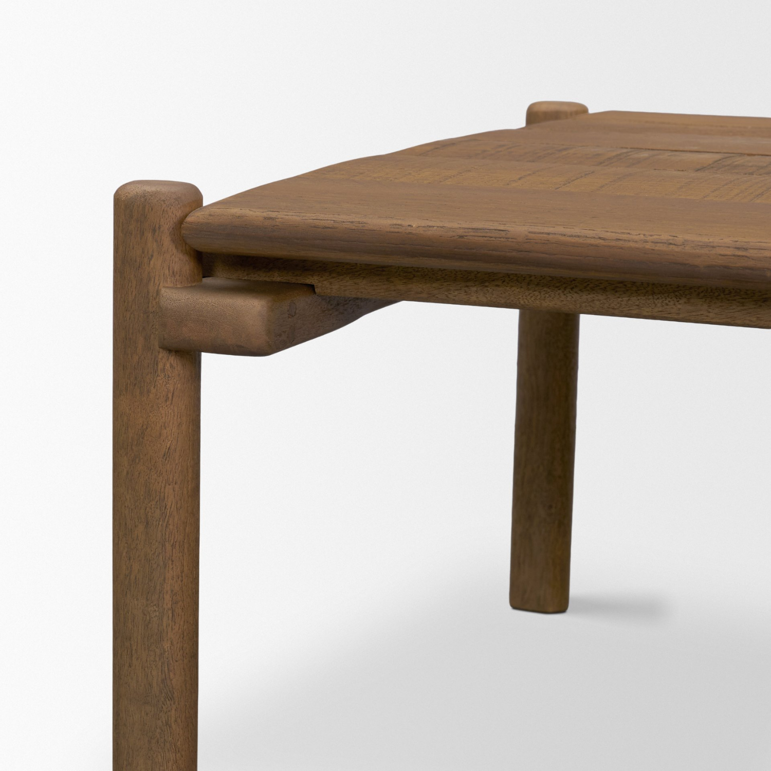 Table Basse Carrée Chêne Fini Naturel - Grain Apparent, Design Minimaliste